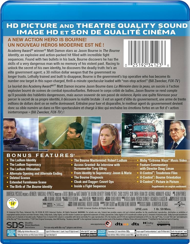 The Bourne Identity [Blu-ray]: Amazon.ca: Matt Damon: Movies
